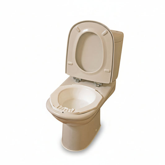 Homecraft portable bidet strong plastic bowl with a built-in front soap dish for standard toilets.
