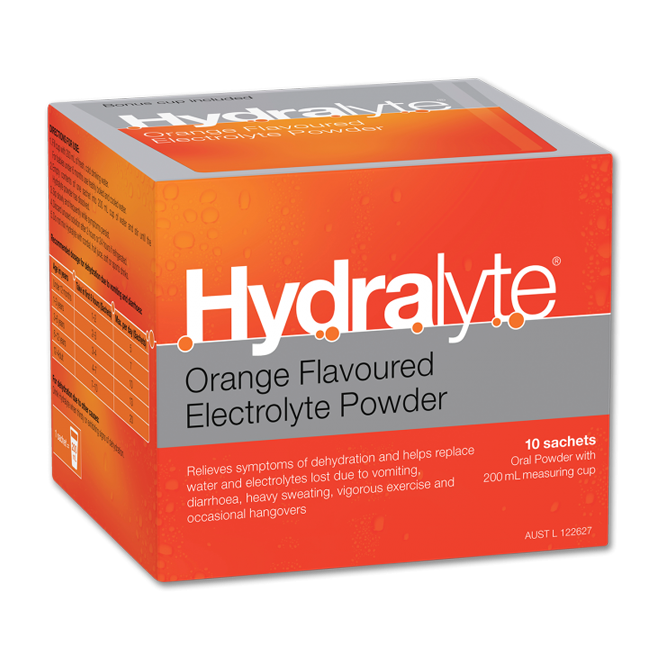 Hydralyte Electrolyte Powder Orange Flavoured - Last Stock Available (Pack of 10)