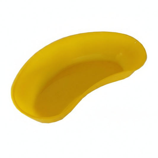 Kidney Dish Yellow with 700mL capacity and 240mm length for medical use.