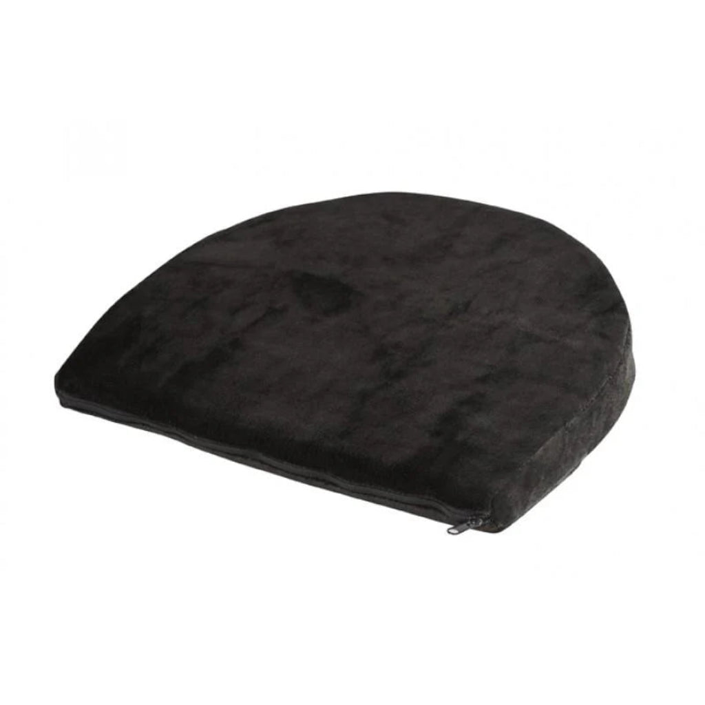 Max Mobility side wedge cushion memory foam with removable black velour cover.