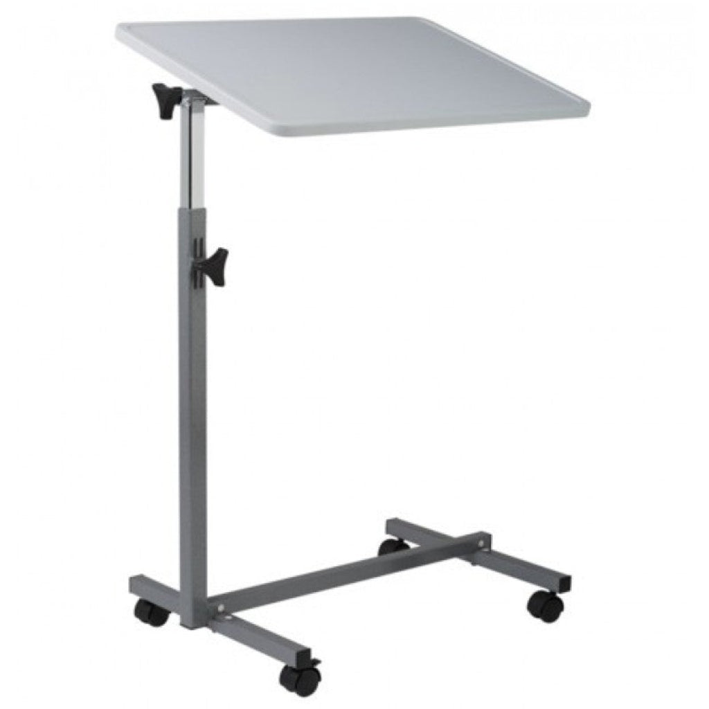 Max Mobility Zeta AT1 over bed table with tilt top and PVC coated surface.