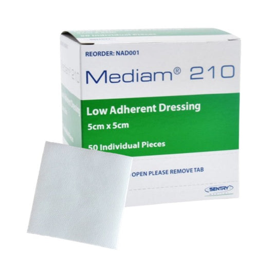Mediam 210 Low-Adherent Dressing Size 5cm x 5cm - Box/50