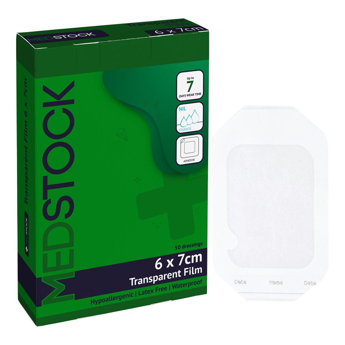 Medstock Transparent Film Dressing (6cm x 7cm - Box of 50)