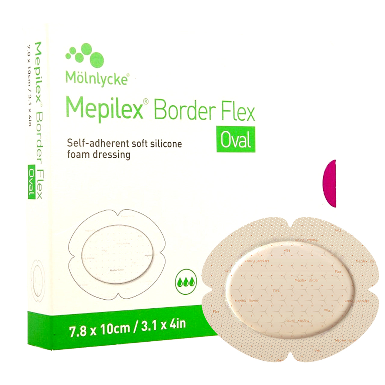 Mepilex Border Flex Oval Size 7.8cm x 10cm - Box/5
