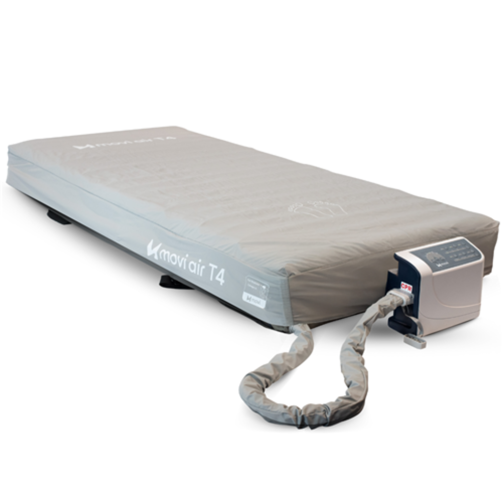 MoviAir T4 replacement mattress King Single 1050mm wide on a hospital bed frame.