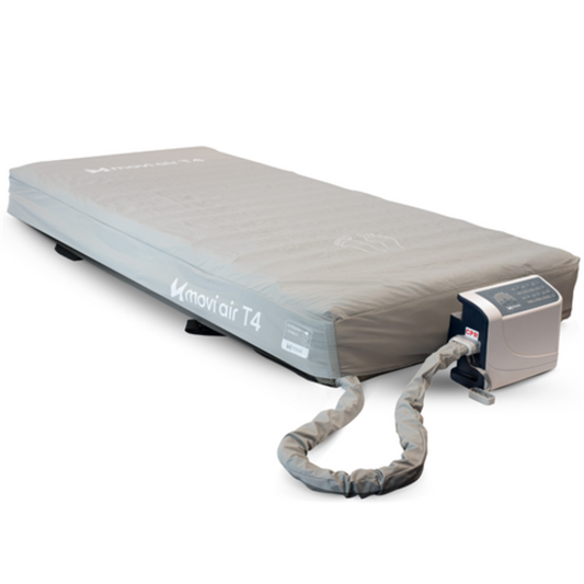 MoviAir T4 replacement mattress King Single 1050mm wide on a hospital bed frame.