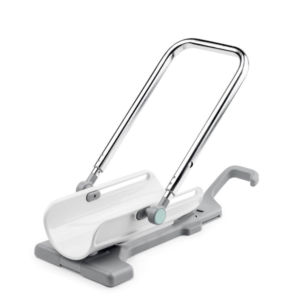 Stockeez Full Kit White, an assistive device designed to help put on compression stockings without bending.