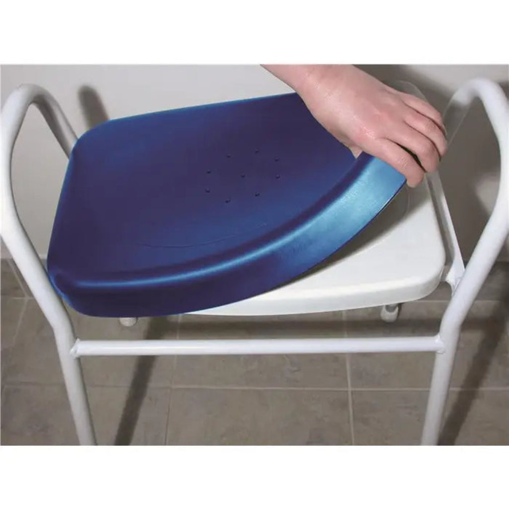 Padded seat cover for moulded shower stool seat model NOV-BAT71210.