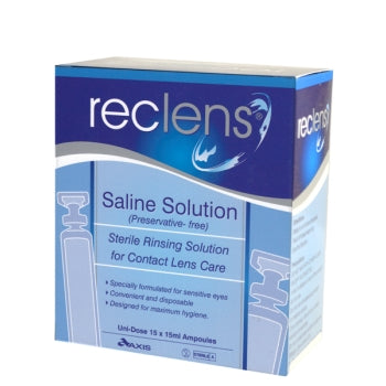 Reclens Saline Solution - 15mL Ampoules (Box of 15)