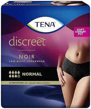 TENA Discreet Low Waist Incontinence Underwear - Black