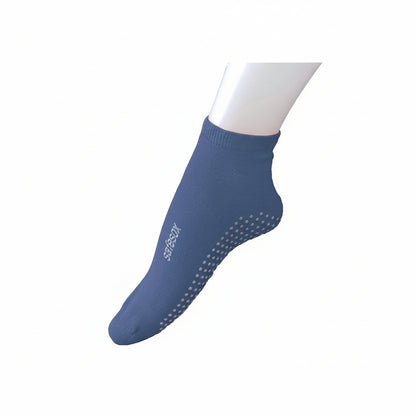 Safesox premium slip-resistant socks in navy blue with dot-grip pattern 