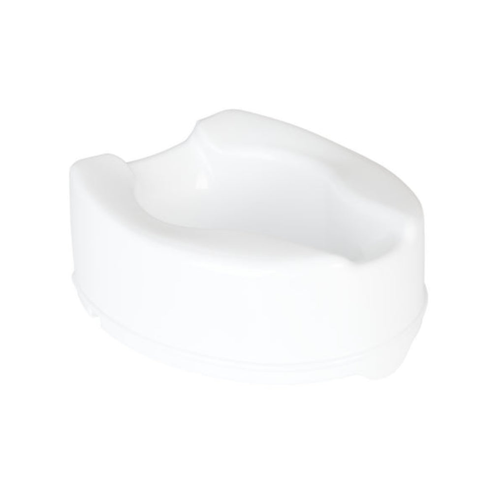 The Savanah Elevated Toilet Seat without a lid, available in 50mm, 100mm, and 150mm