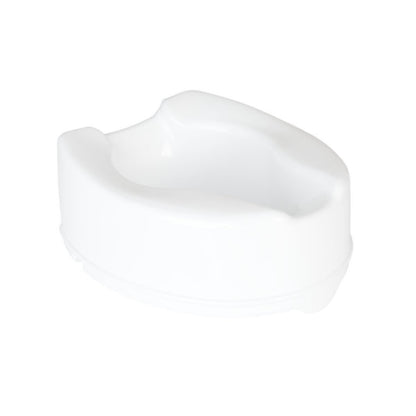 The Savanah Elevated Toilet Seat without a lid, available in 50mm, 100mm, and 150mm