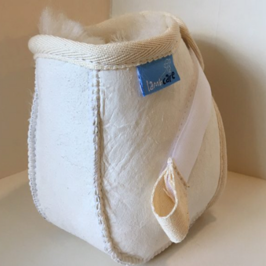 Sheepskin Heel Protectors (Pair) - Ivory Size Small: Ladies size 5-7