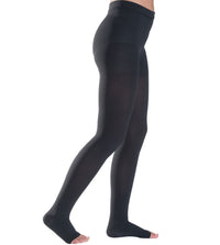 Sigvaris Cotton Class 2 Pantyhose Open Toe - Black