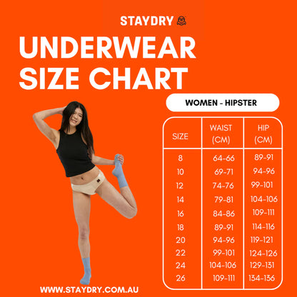 Staydry Womens Bikini/Hipster Briefs 250ml