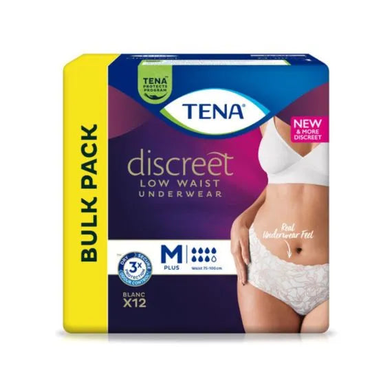 TENA Discreet Low Waist Underwear - White