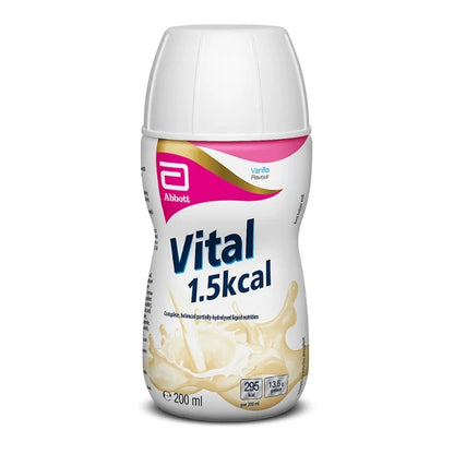 Vital 1.5 kcal Vanilla Formula Bottle - High Energy, Low Lactose, Gluten-Free Nutritional Drink for Malabsorption