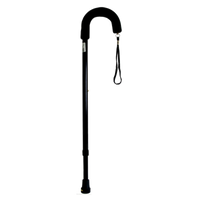 Walking Stick Crook Handle Black