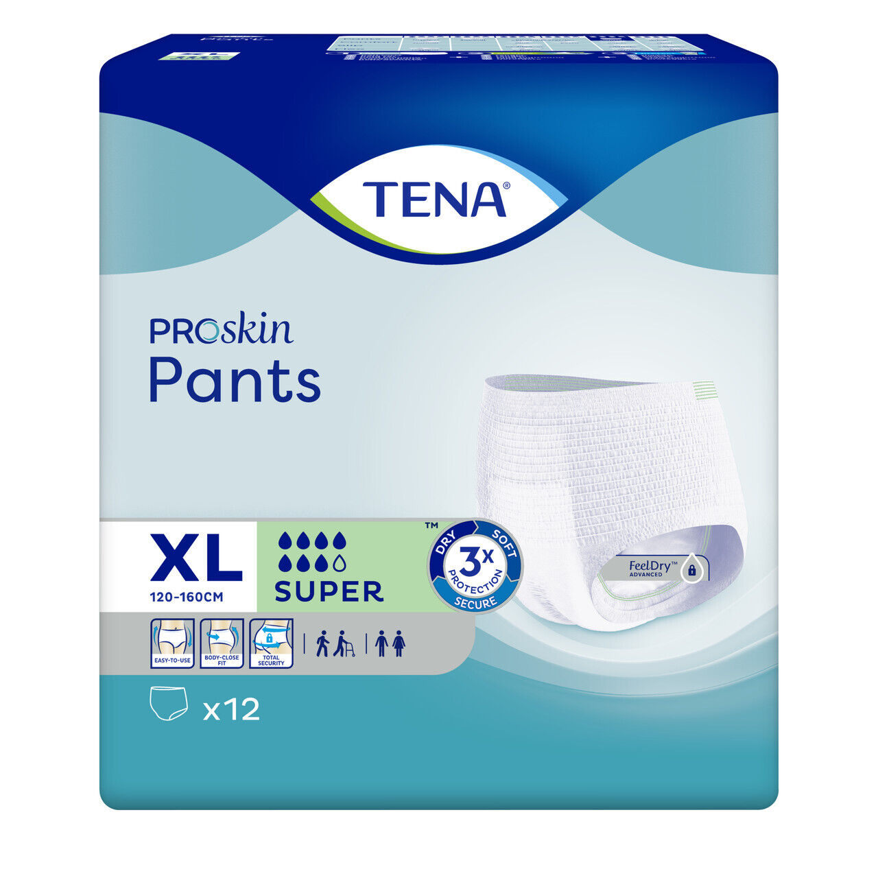 TENA ProSkin Pants Super  Large - 2010ml, 100-135cm (12pkt)