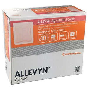 Allevyn AG Gentle Border Adhesive Dressing 10x10cm (10pkt)