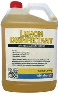 Whiteley Lemon Disinfectant Commercial Grade 5L - Each (Perth metro delivery and local pickup only. Contact store for details)