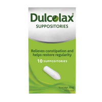 Dulcolax (Bisacodyl) Suppositories 10mg - Box of 10